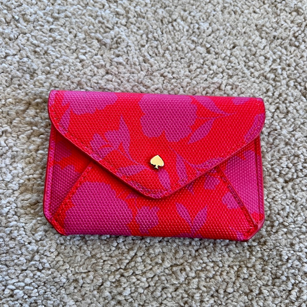 Kate Spade Pink & Red Floral Mini Wallet Card Holder